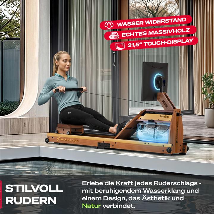 Produktbild (Set-A) Sportstech Rudergerät AquaElite Walnut