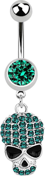Image du produit Star Piercing Banane argent avec pendentif crâne turquoise (sans laiton, Acier chirurgical 316L)