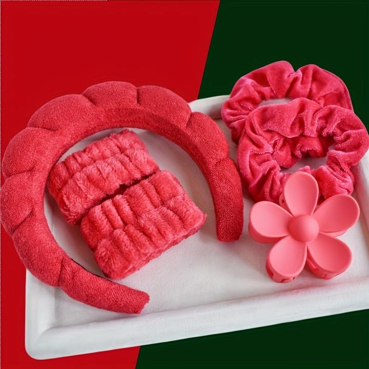 Immagine prodotto Alopini Set di 6 pezzi/set di fascia per capelli SPA, fascia per capelli spa, braccialetto di velluto con