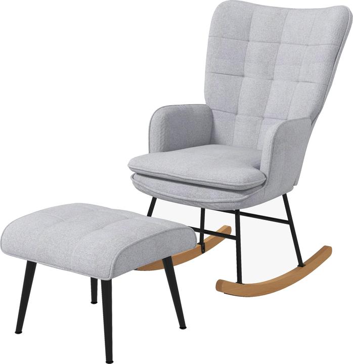 Image du produit Homcom Fauteuil à bascule avec tabouret et dossier haut