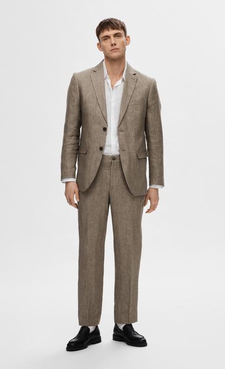 Actual product image Selected Homme Regular fit linen suit trousers (46)