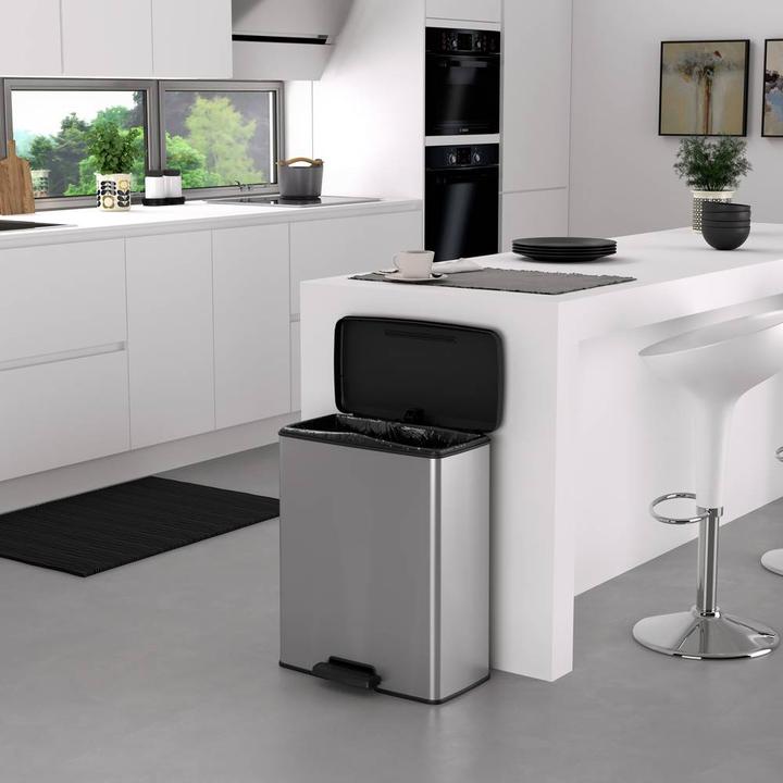Image du produit Curver Deco bin slim 254619 Poubelle 52 l (l x h x p) 486 x 615 x 284 mm Silbe (52 l)