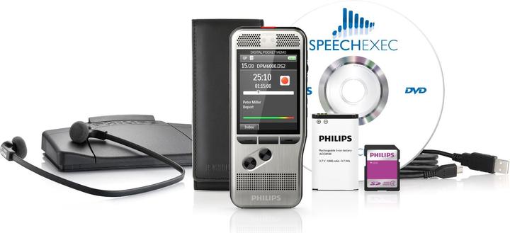 Actual product image Philips DPM6700 Pocket Memo Dictation and Transcription Set (32 GB)