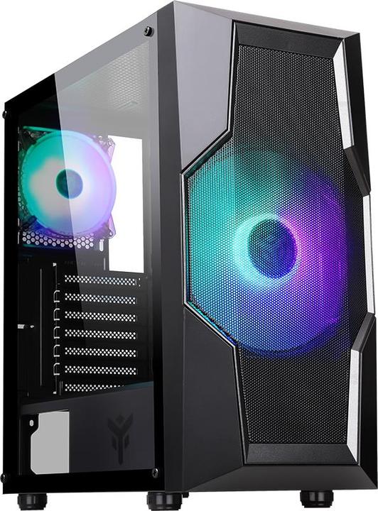 Itek Boitier Moyen Tour ATX Oxygene RGB avec panneau vitré (Noir) (ATX, ITX, mATX)