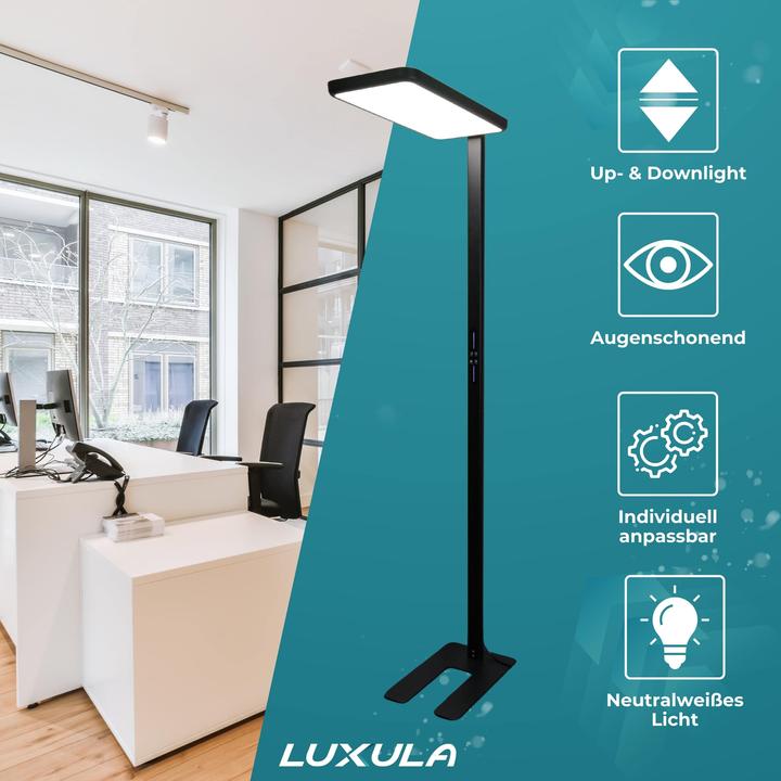 Actual product image Luxula LED office floor lamp, up/down, black (7000 lm)