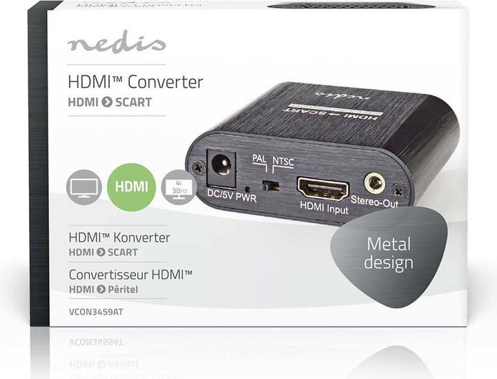 Image du produit Nedis Convertisseur HDMI ™ | Entrée HDMI™ | Péritel femelle | 1 voie | 480i | 18 Gbps | Métal | Anthracite (0.06 m, HDMI)
