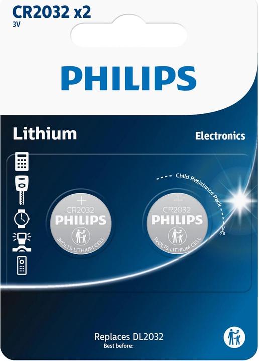 Produktbild Philips CR2032P2/01B (2 Stk., CR2032, 210 mAh)
