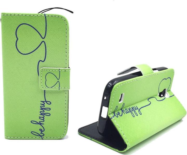 Actual product image König Design Protective Case for Samsung Galaxy S4 Mini Be Happy Green Case + 1 Armour Protection Glass (Samsung Galaxy S4 mini)
