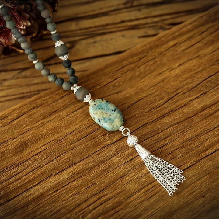 Andreani Halskette mit Pendant aus echter Jade mit Glas (Steine)