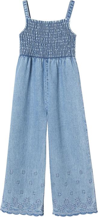 Actual product image Vertbaudet Mädchen Jumpsuit aus Light-Denim mit gestickten Blumen (86)