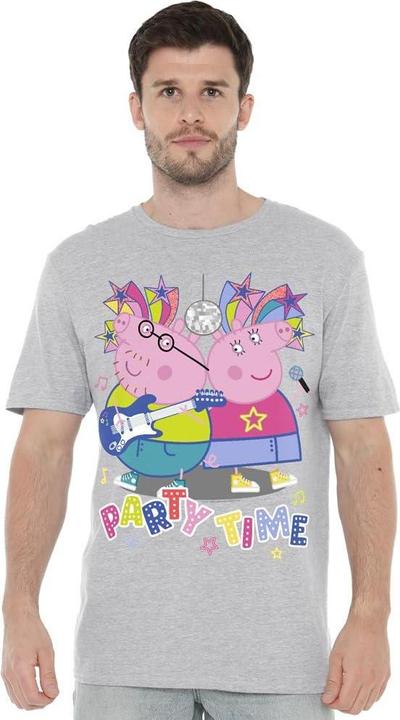 Actual product image Peppa Pig Mens Party Time Mummy Pig Daddy pig T-Shirt (XL)