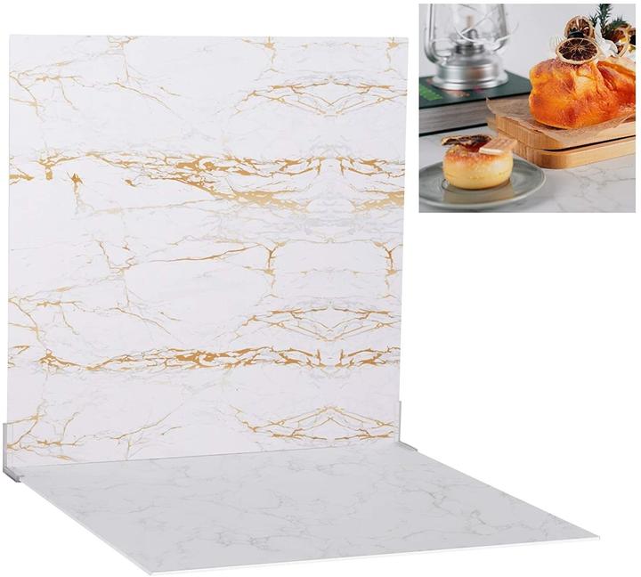 Produktbild HengMing Hintergrund Boards Kit, Flow Gold Weiss Marmor
