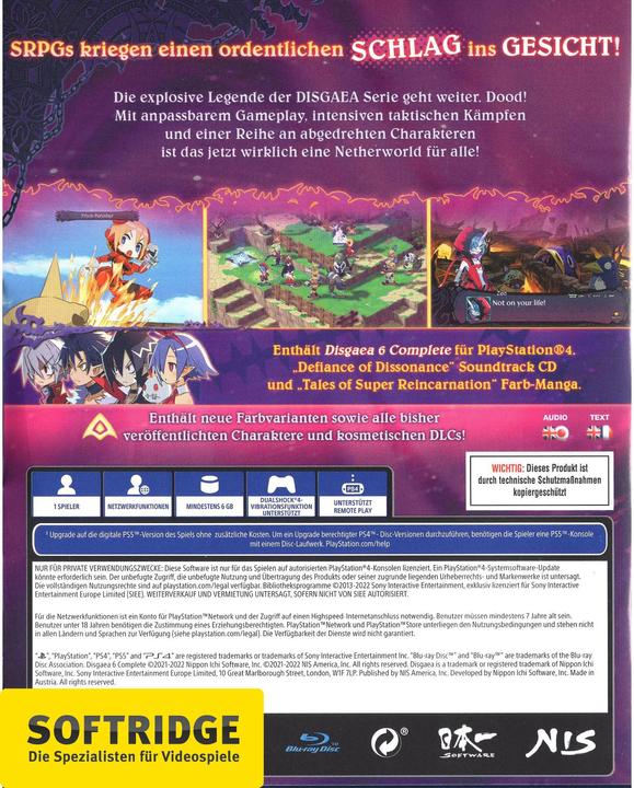 Immagine prodotto NIS Disgaea 6 Complete (PS4) (PS4, PS5, DE)
