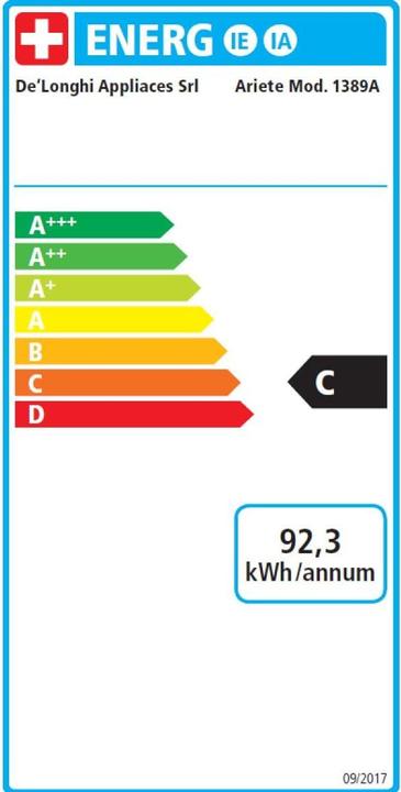 Label énergétique Ariete 1389 Vintage