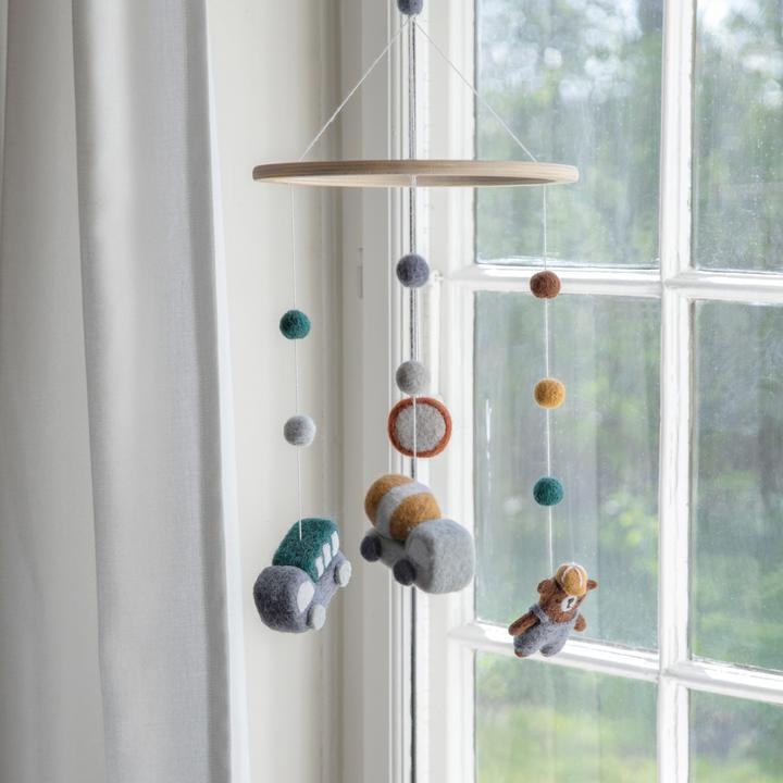 Actual product image Sebra Felt Baby Mobile, Busy Builders