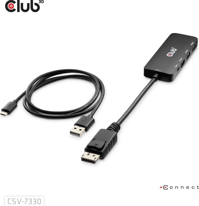 Image du produit Club 3D Club3D Adapter DisplayPort 2.1 > 3x HDMI 2.1 8K60Hz retail (HDMI, 14 cm)