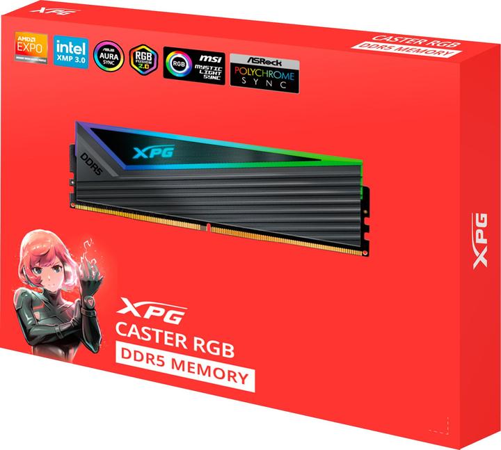 Actual product image Adata DDR5 32GB 6400-32 K2 XPG Caster RGB grey (2 x 16GB, 6400 MHz, DDR5 RAM, DIMM)