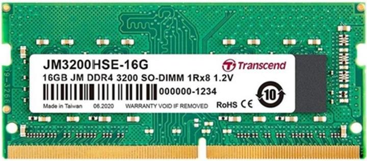 Actual product image Transcend JM3200HSE-16G (1 x 16GB, 3200 MHz, DDR4-RAM, SO-DIMM)