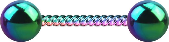 Produktbild Star Piercing Micro Barbell farbig geflochten mit zwei Kugeln (ohne Messing, Chirurgenstahl 316L)