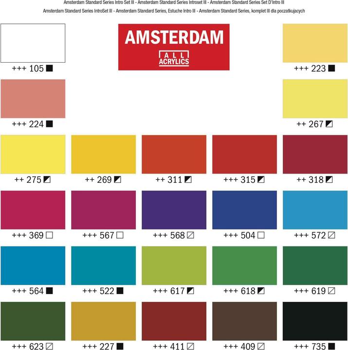 Produktbild Amsterdam Acrylfarbe Set (Mehrfarbig, 480 ml)