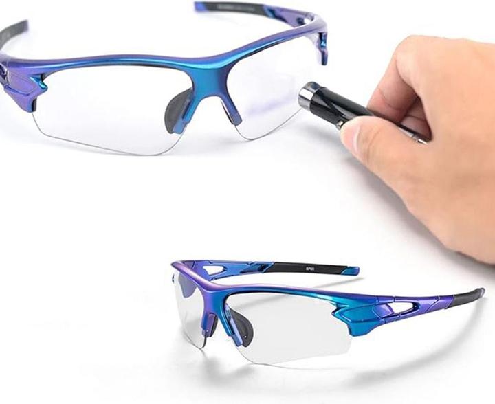 Actual product image Rockbros 10069 photochromic UV400 cycling glasses - blue (Blue)