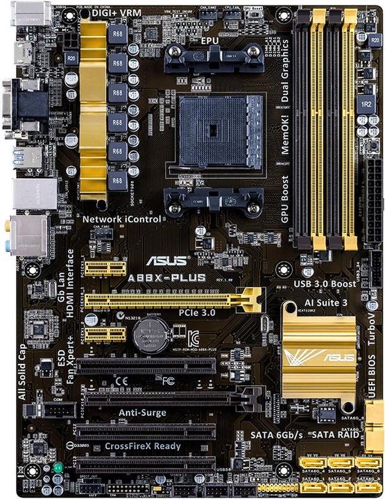 Produktbild ASUS A88x-Plus (FM2+, AMD A88X, ATX)