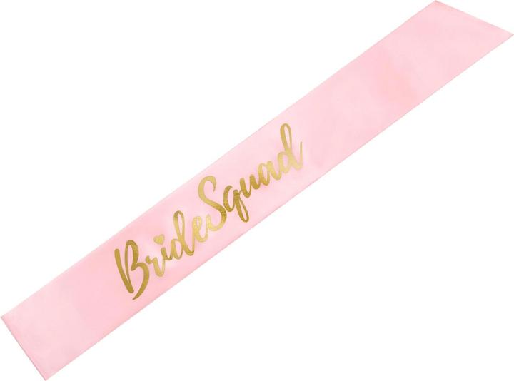 Actual product image Partydeco Sash Bride Squad 75 cm, Pink/Gold