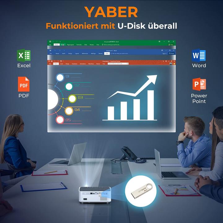 Immagine prodotto Yaber Proiettore Home Cinema V6 (Full HD, 8500 lm, 1.5:1)