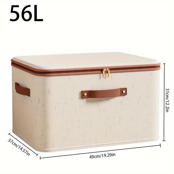 Immagine prodotto Only-Bags.Store 1pc Leinen Zipper Quilt Storage Bins mit Deckel, Leinengewebe, kratz- und verschleissfest
