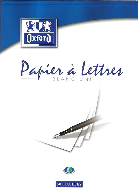 Produktbild Oxford Briefblock, DIN A4, weiá, blanko (210 x 297 mm, Blanko)