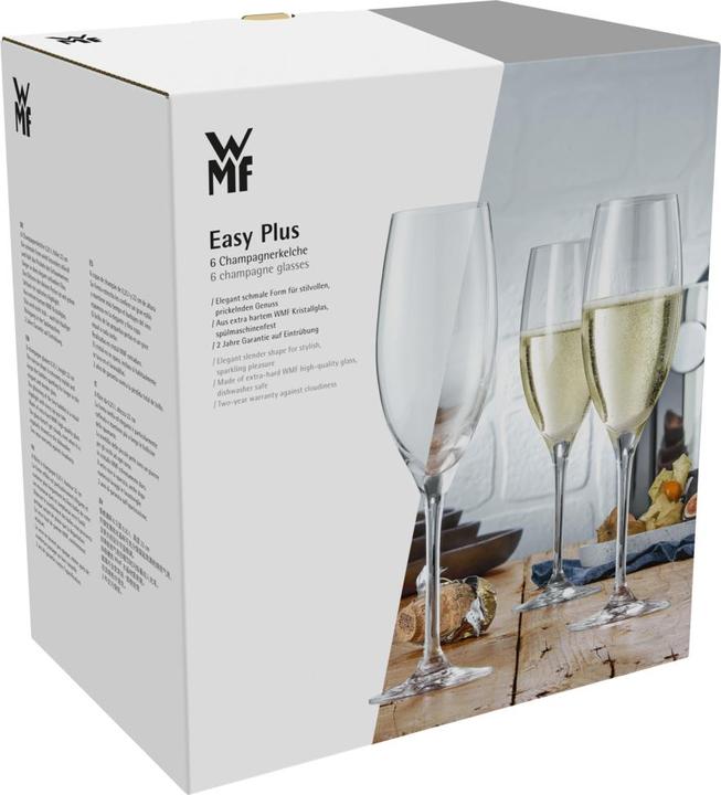 Produktbild WMF Easy Plus Champagnergläser / Sektgläser Set 6-teilig, 250ml, Kristallgläser, spülmaschinenfest (25 cl, 6 Gläser, Sektgläser)