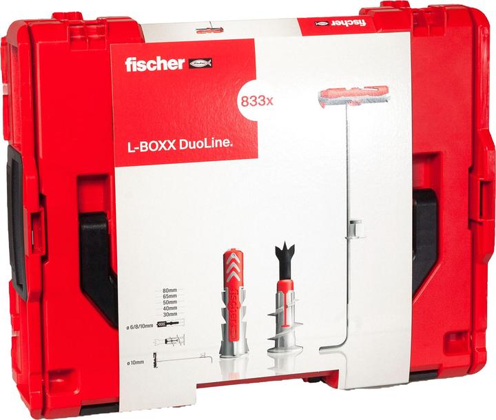 Produktbild Fischer Duo-Line Dübel-Set in robuster und stabelbarer L-Boxx, Inhalt 833 Dübel (833 Stk.)