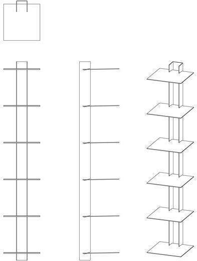 Produktbild haseform Bücherturm (18 x 16.5 x 90 cm)