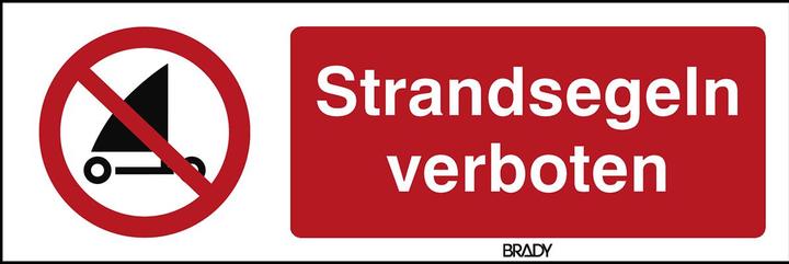 Produktbild Brady P/P067/DE350/ALU-150X50-1, ISO Sicherheitskennzeichnung - Strandsegeln verboten