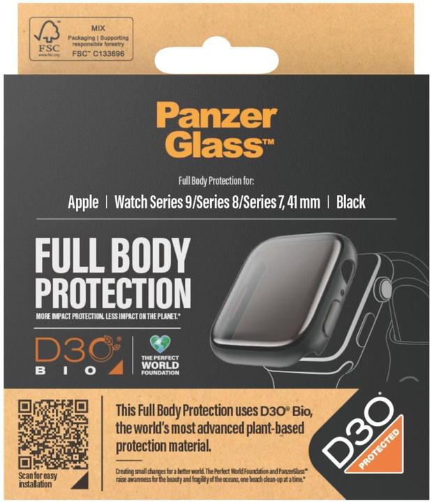 Image du produit PanzerGlass Protecteur d'écran corps complet Apple Watch 2023 41mm avec D3O noir