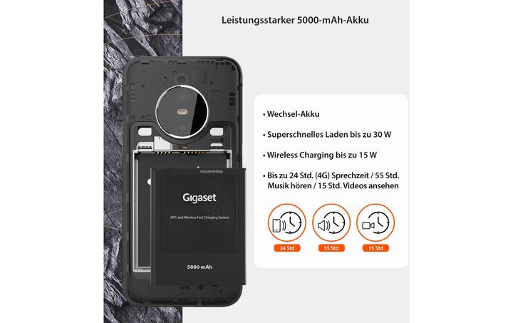 Produktbild Gigaset GX6 Outdoor (128 GB, Titanium Grey, 6.60", Dual SIM, 50 Mpx, 5G)