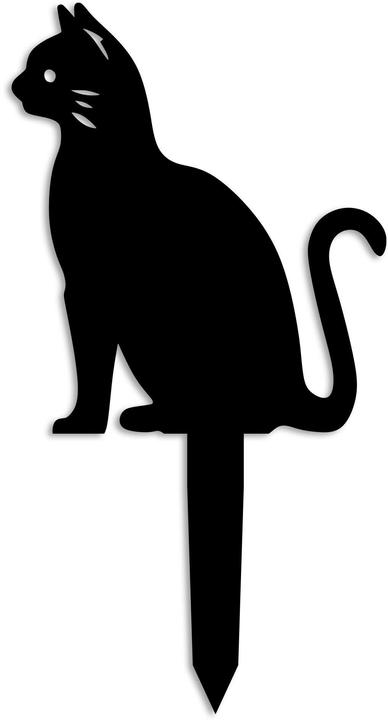 Wallxpert Gartenstecker Katze 38 x 20 cm
