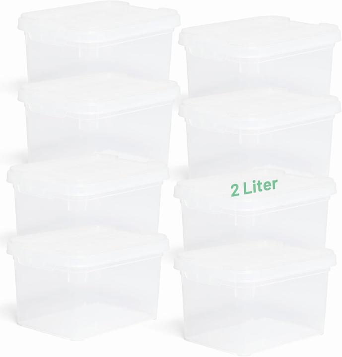 Image du produit Novaliv 8x Aufbewahrungsboxen mit Deckel klein 2 L transparente Nestbar stapelbare Plastikboxen mit (2 l)