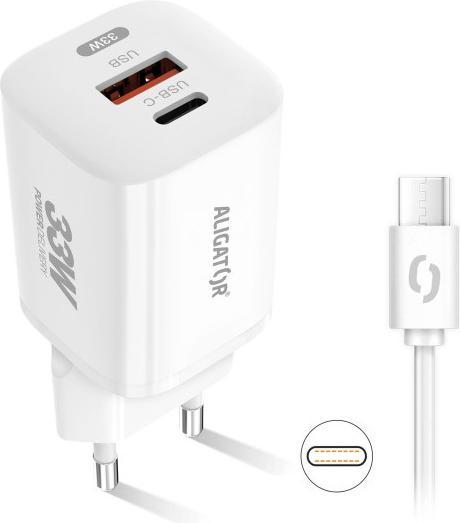 Produktbild Aligator CHPD0021 mobile device charger Universal White AC Fast charging Indoor (33 W)