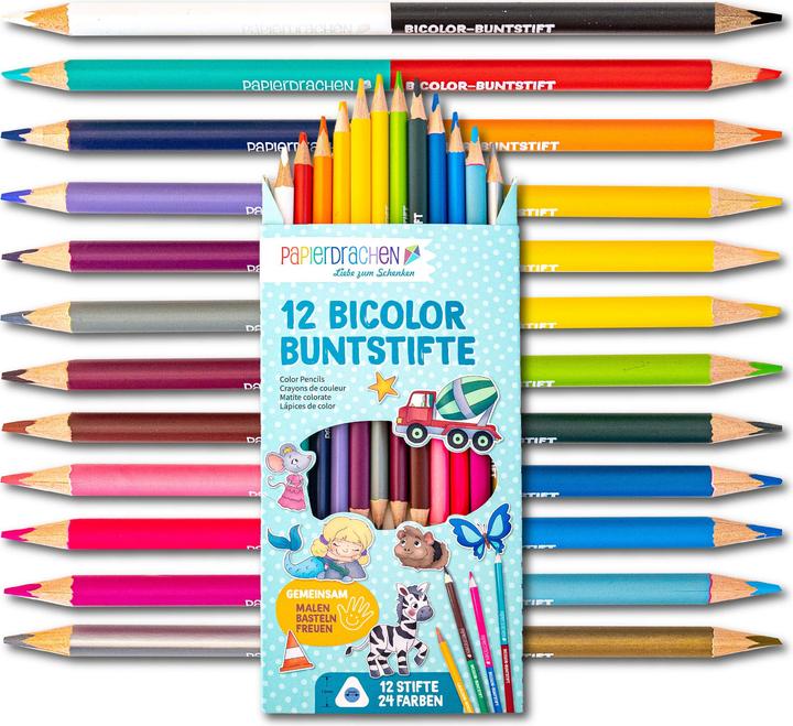 Image du produit Papierdrachen 12 Bicolor Buntstifte (12 x)