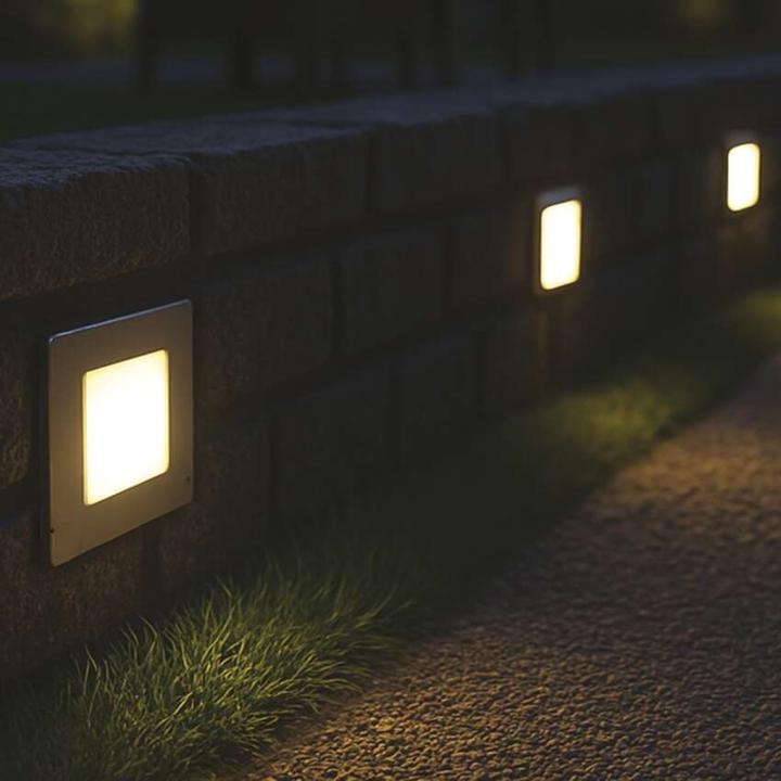 Immagine prodotto Emos Luce LED per scale - luce da incasso 80×80, 1,5W bianco caldo IP65 (65 lm)