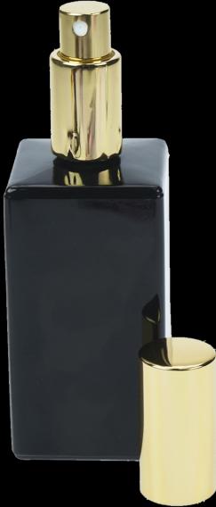 Tischzerstäuber, Glas, Schwarz -glänzend, für 100 ml, Breite 4 cm, Höhe 13 cm (100 ml)