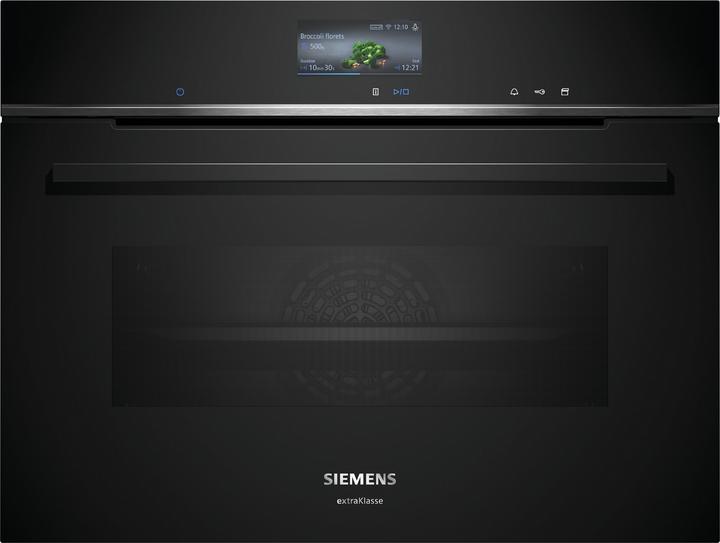 Produktbild Siemens iQ700, Einbau-Kompaktdampfbackofen, 60 x 45 cm, Schwarz, Edelstahl, CS736GCB1F