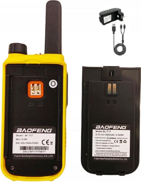 Produktbild Baofeng Walkie-Talkie BF-T17 Gelb (10 km)
