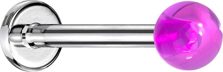 Immagine prodotto Star Piercing Micro Labret argento con sfera viola "Glow (Acrilico, senza ottone, Acciaio chirurgico 316L)