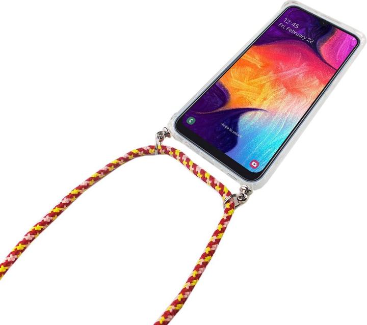 Actual product image König Design Mobile Phone Chain for Samsung Galaxy A50 with Strap Case to hang around with Cord Red New