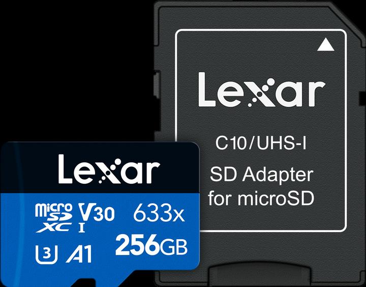 Produktbild Lexar High-Performance 633x microSDXC UHS-I U3 (256 GB, microSDXC, U3, UHS-I)