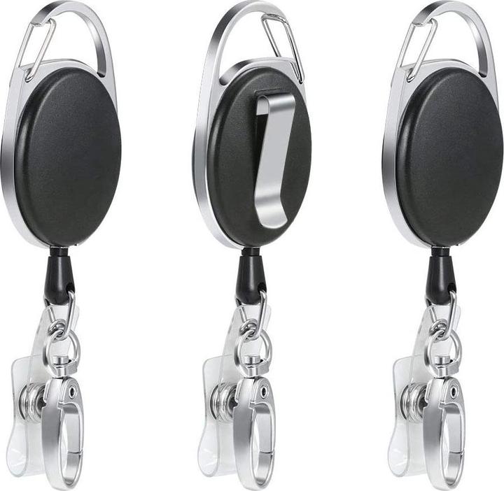 Produktbild Werkstein Anti-Lost Key-Bak Schlüsselanhänger mit Gürtelclip + Kartenhalter 3er Set