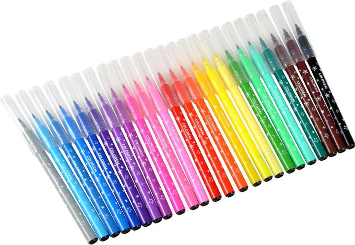Image du produit Eugene Perma Crayons-feutres, 24 crayons à pointe fine (Multicolore, 24 x)