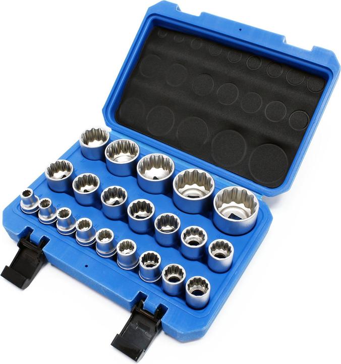 Wiltec Steckschlüssel Satz (8 mm, 9 mm, 10 mm, 11 mm, 12 mm, 13 mm, 14 mm, 15 mm, 16 mm, 17 mm, 18 mm, 19 mm, 20 mm, 21 mm, 22 mm, 24 mm, 27 mm, 30 mm, 32 mm, 34 mm, 36 mm)
